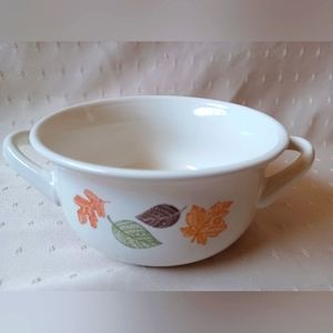 Holiday Homes- Ceramic serving  Soup/Snack  Bowl with Handles -Color- off white-